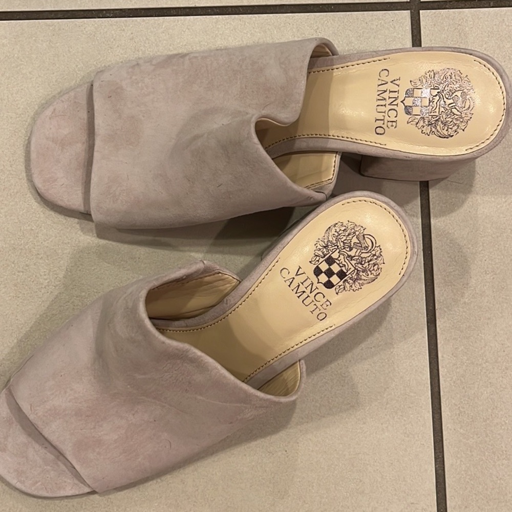 Vince Camuto suede slides